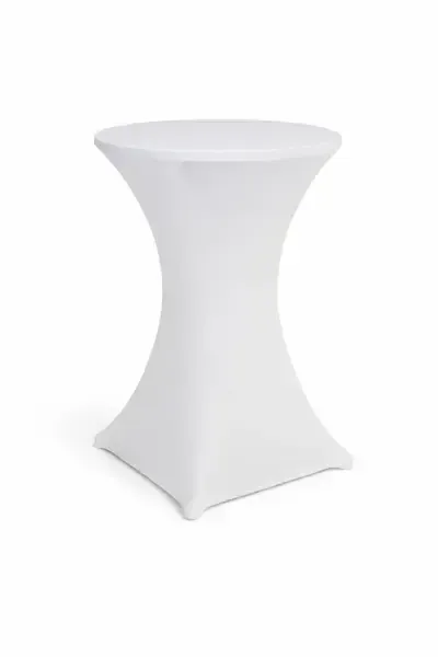 Wedding Cocktail Table with White Linen