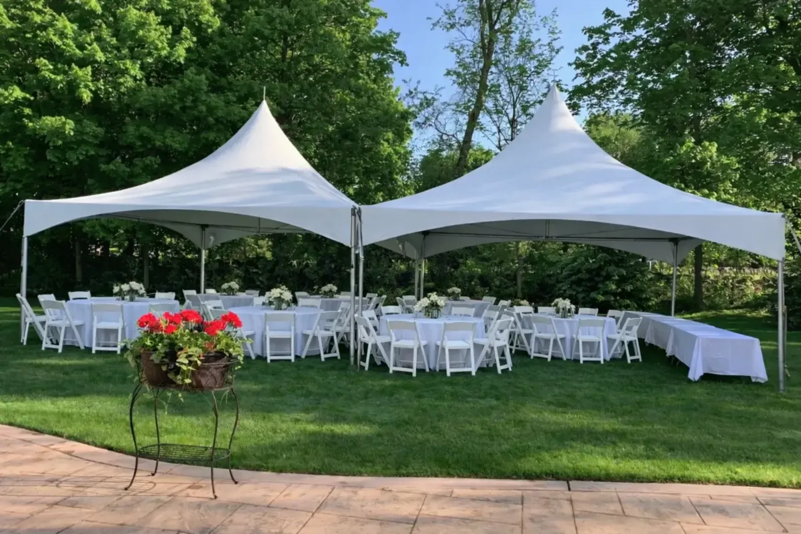 Wedding High-Peak Marquee Tent – 20×40 Ft (64-Guest Seating Included)