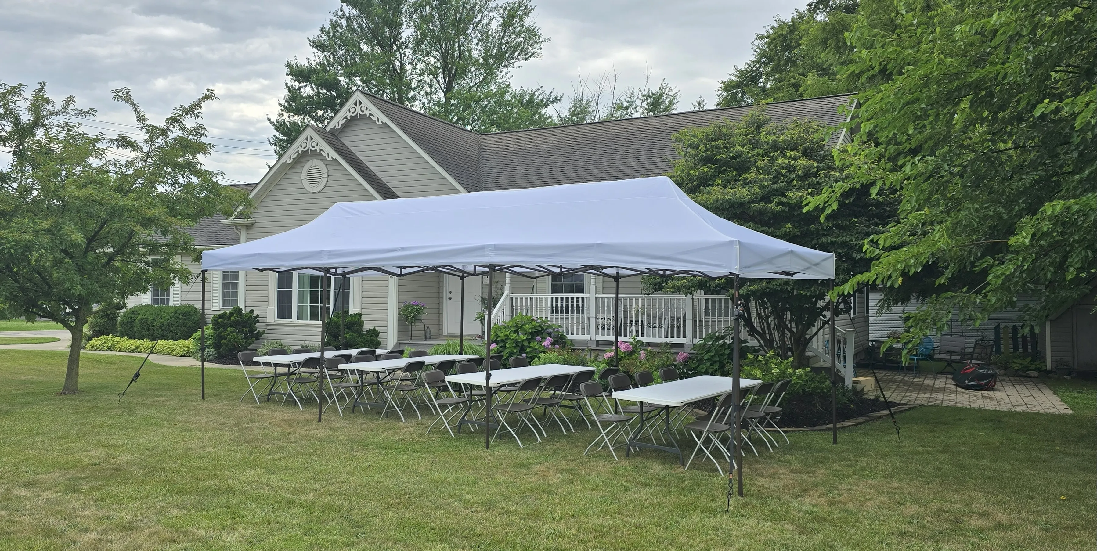 Commercial High-Rise Canopy Tent: 30ft by 10ft (White Top)