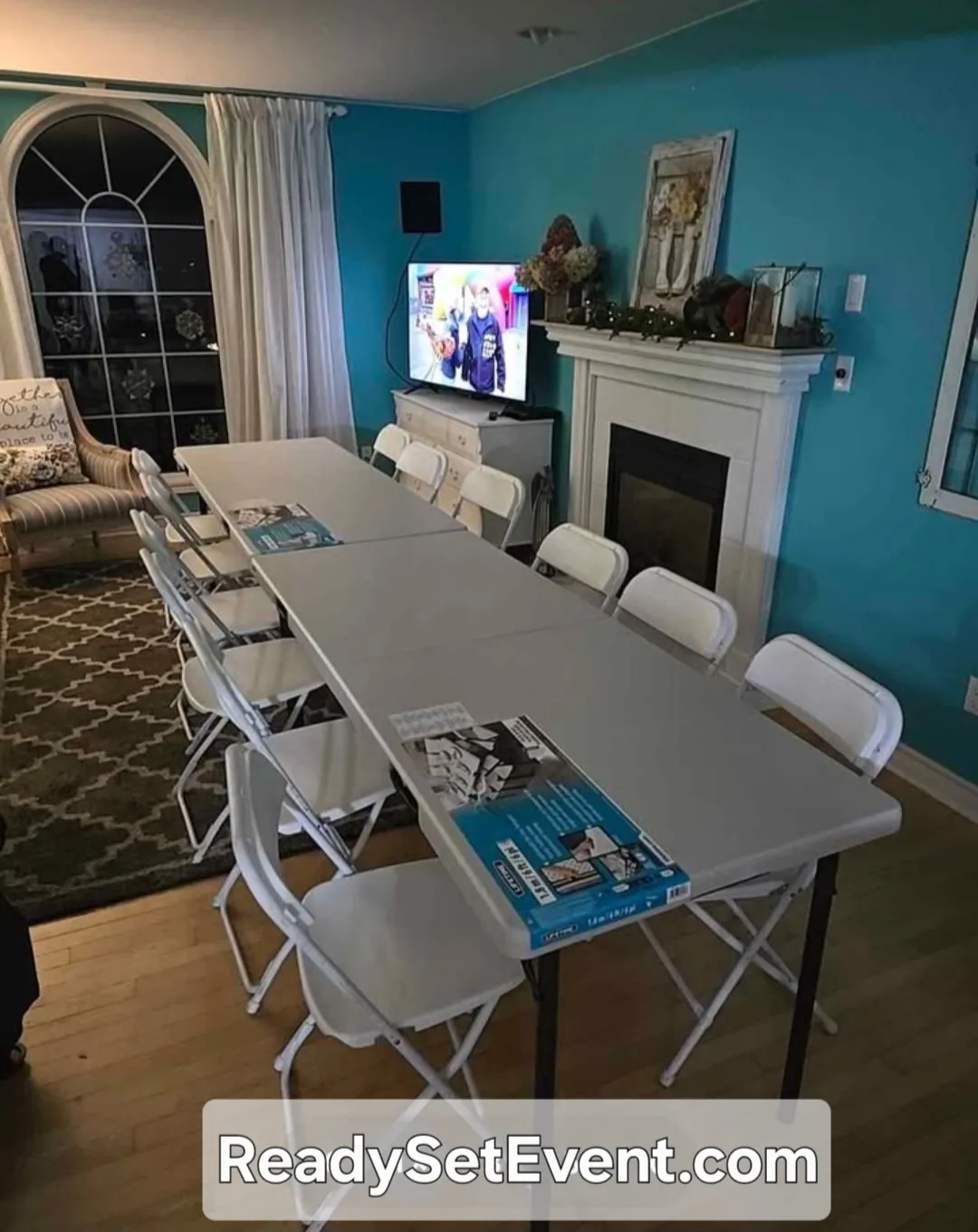 (Two tables, 12 black chairs) You-Pick-Up Party
