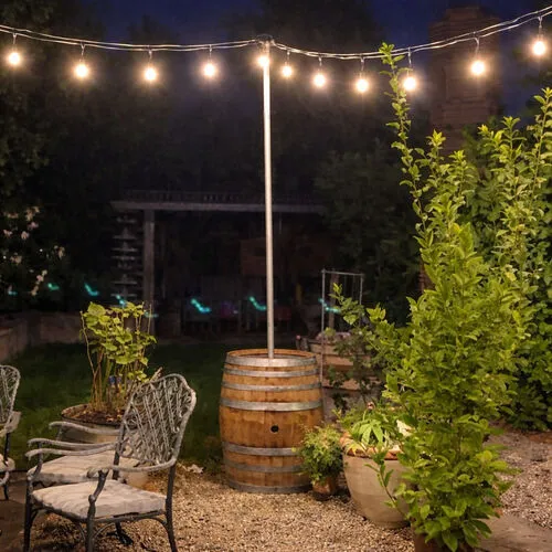 Whiskey Barrel Light Pole (No Lights)