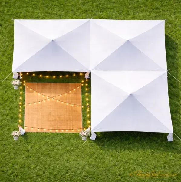 Wedding High-Peak Marquee Tent – 1,200 Sq Ft (96-Guest Seating Included)