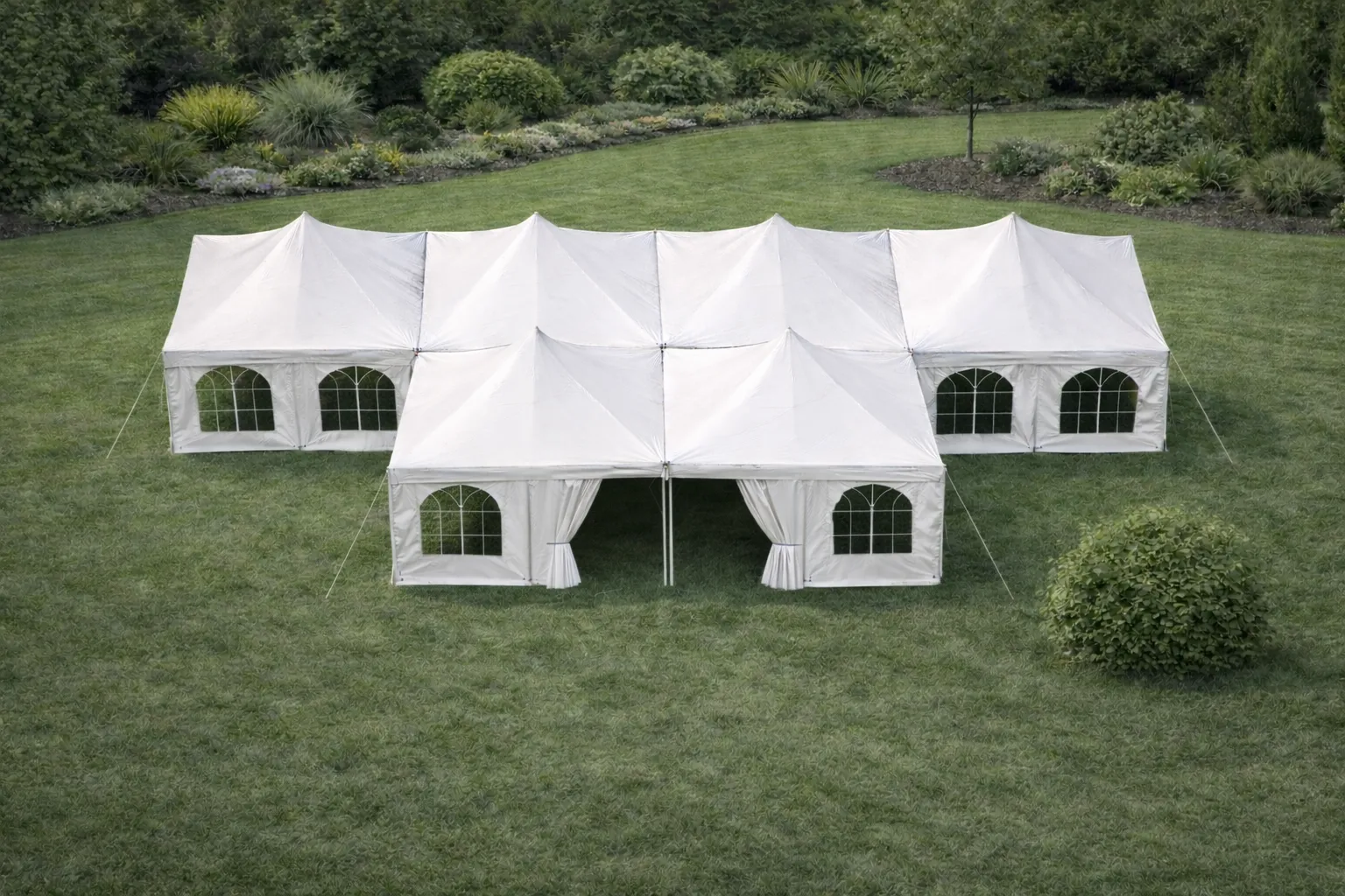Wedding High-Peak Marquee Tent – 2,400 Sq Ft (160+ -Guest Seating Included)