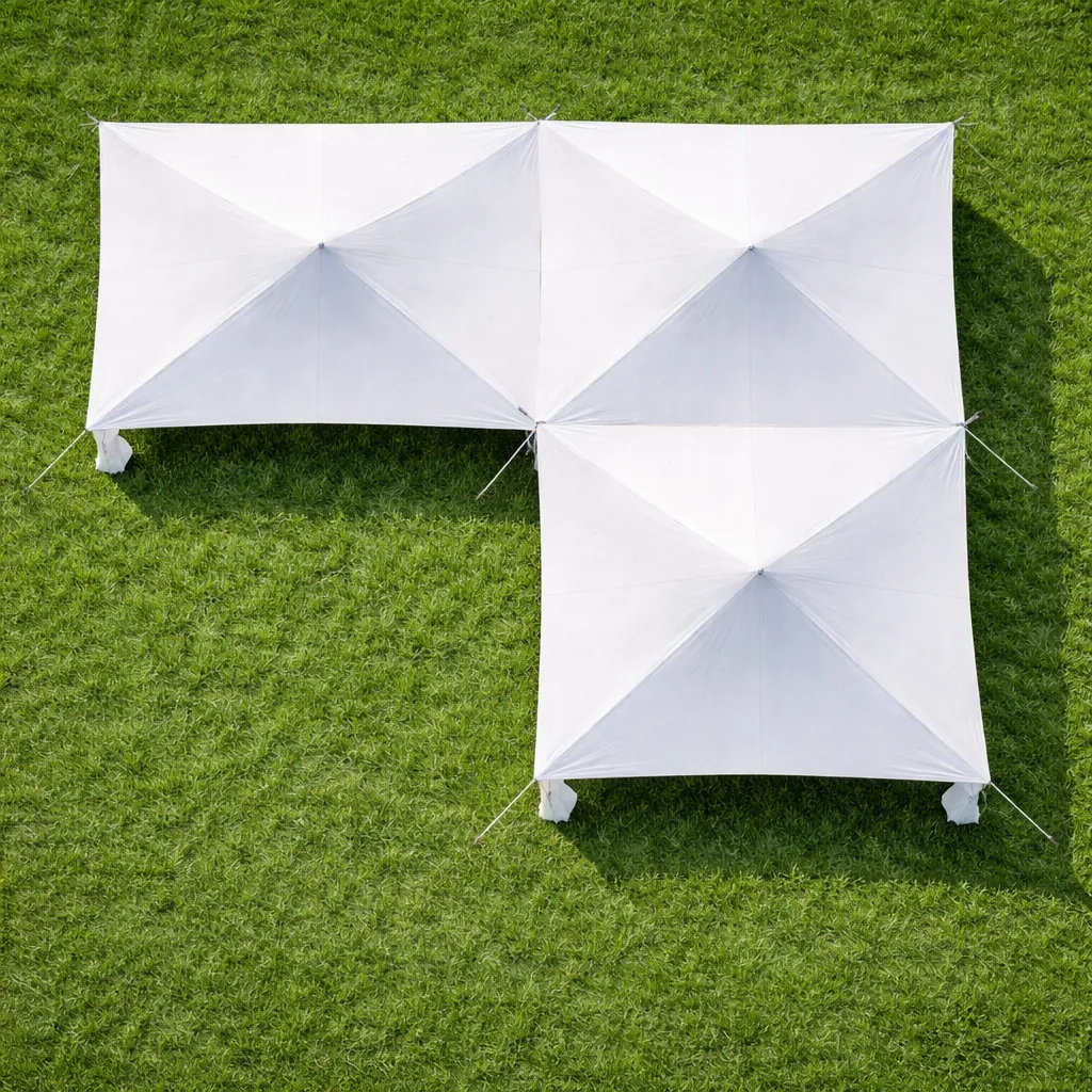 Graduation High-Peak Marquee Tent – 1,200 Sq Ft (144-Guest Seating Included)