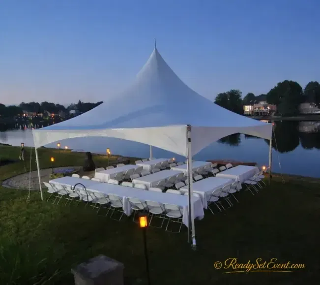 Wedding High-Peak Marquee Tent – 20×20 Ft (32-Guest Seating Included)