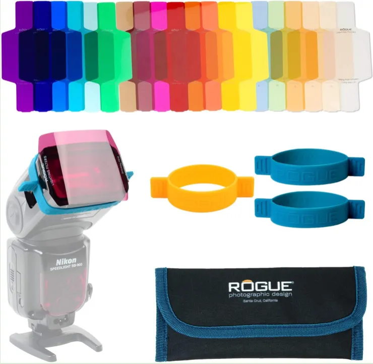 Rogue Flash Gels for Speedlights - 20 Gel Colors - Universal Fit Lighting Filters