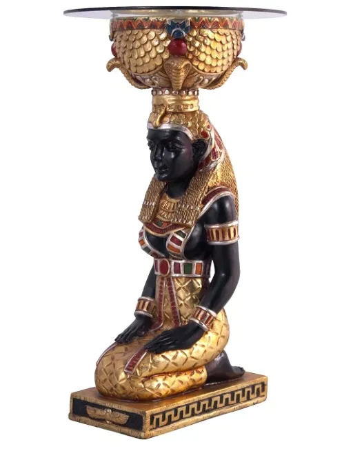 Design Toscano The Egyptian Goddess Eset Glass-Topped Table