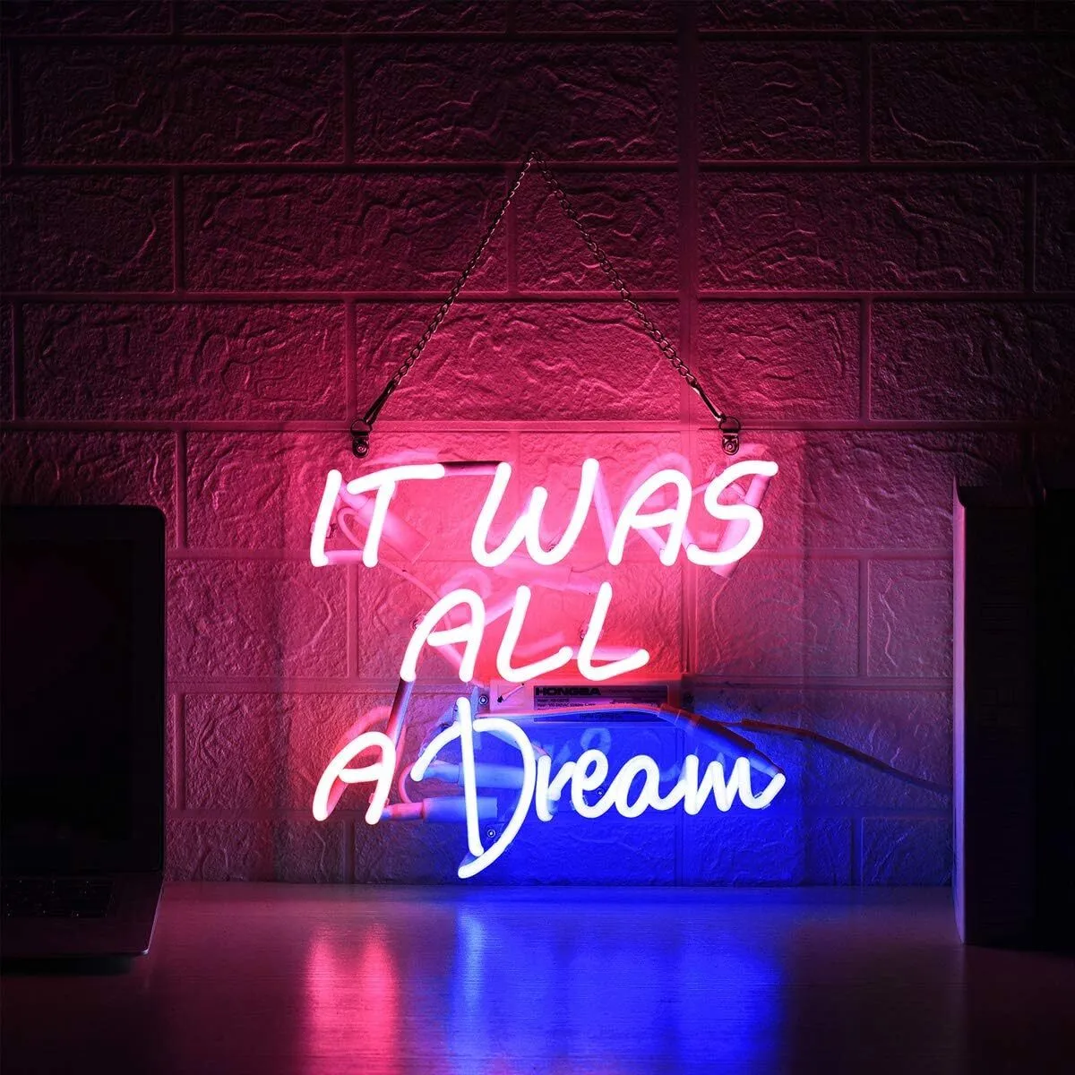 It Was All A Dream Glass Neon Signs