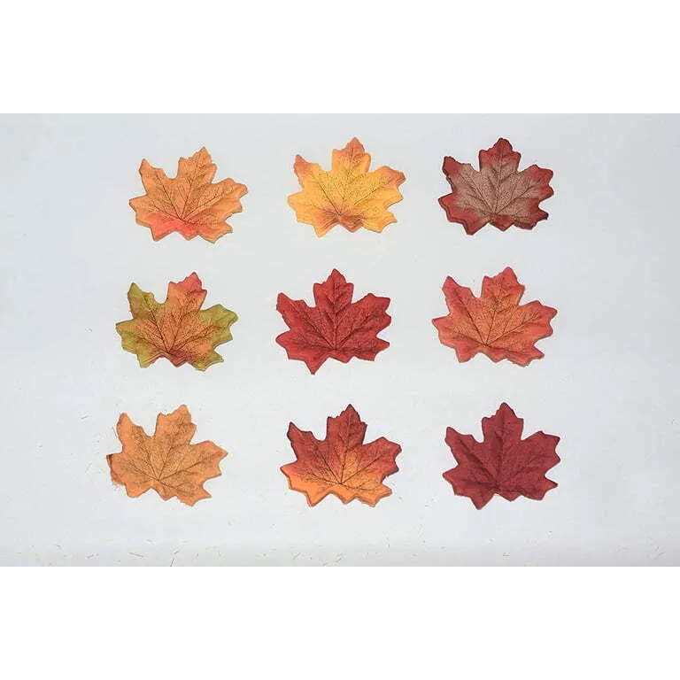 Assorted Color Artificial Maple Leaves 