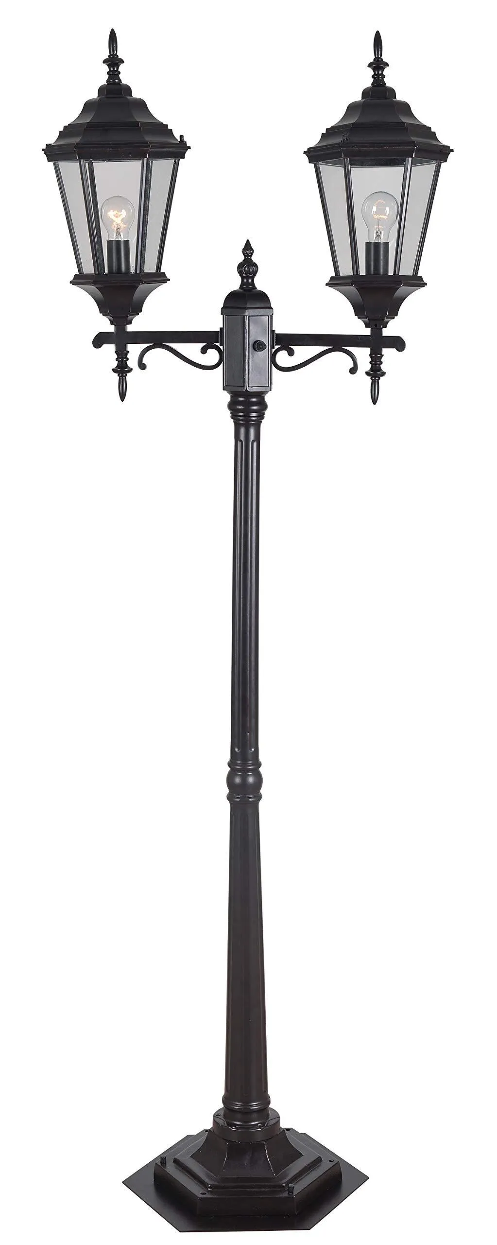 Traditional 2-Light Decorative Vintage Outdoor Portable Street Lamp