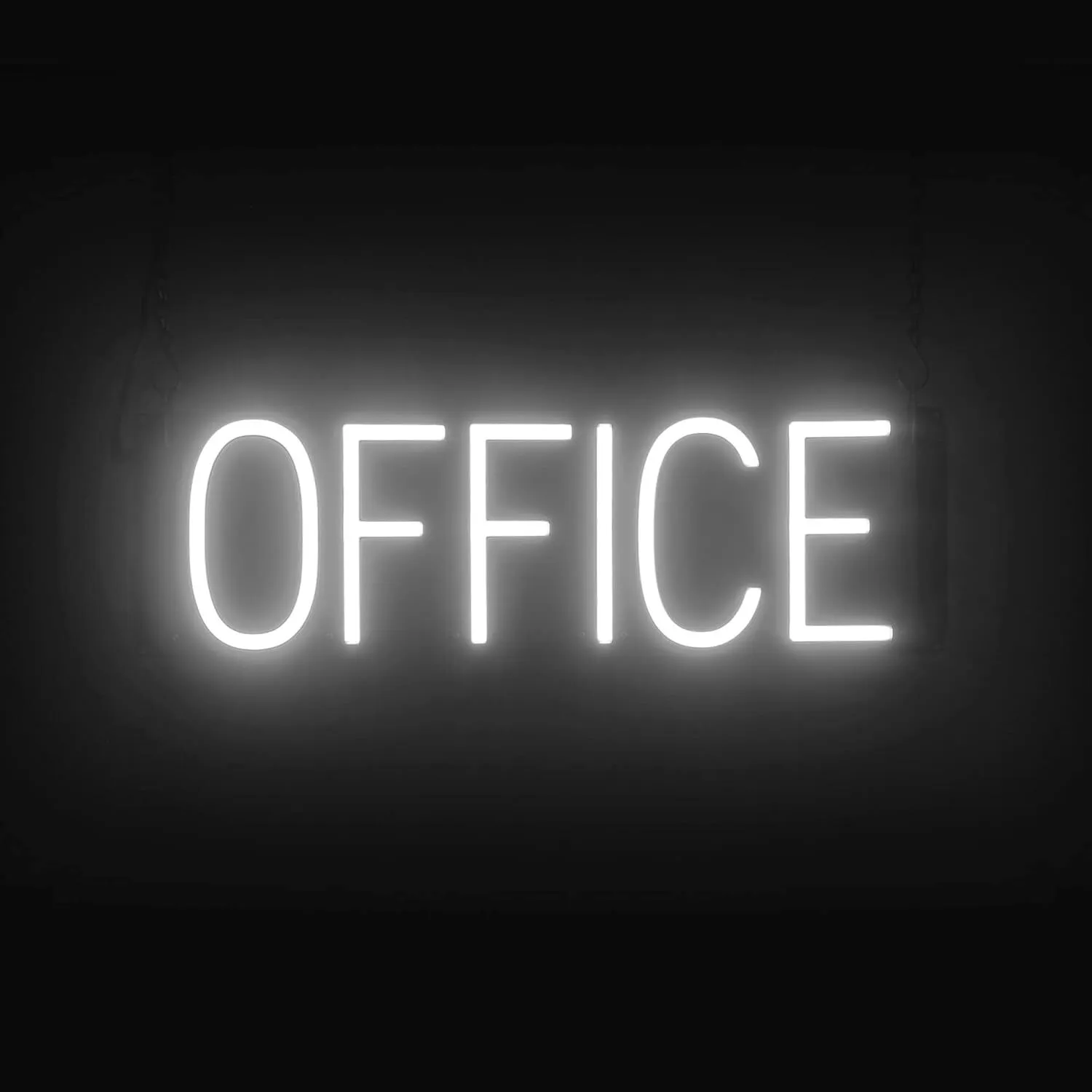 OFFICE Sign | Directional Sign with Neon Look, White LED Light Source | 20.5" x 6.3"