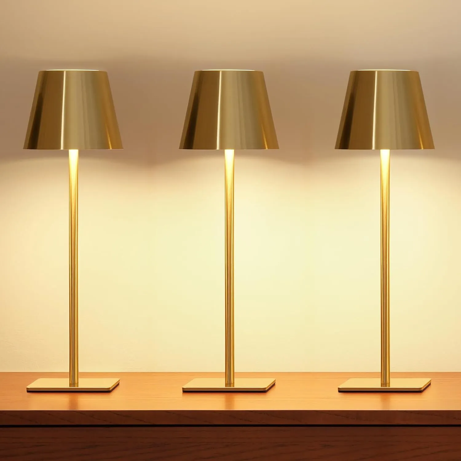 Gold Cordless Table Lamp 