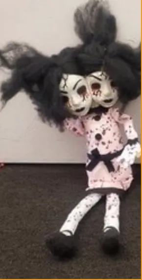 Creepy Siamese Bloody Eye Doll 