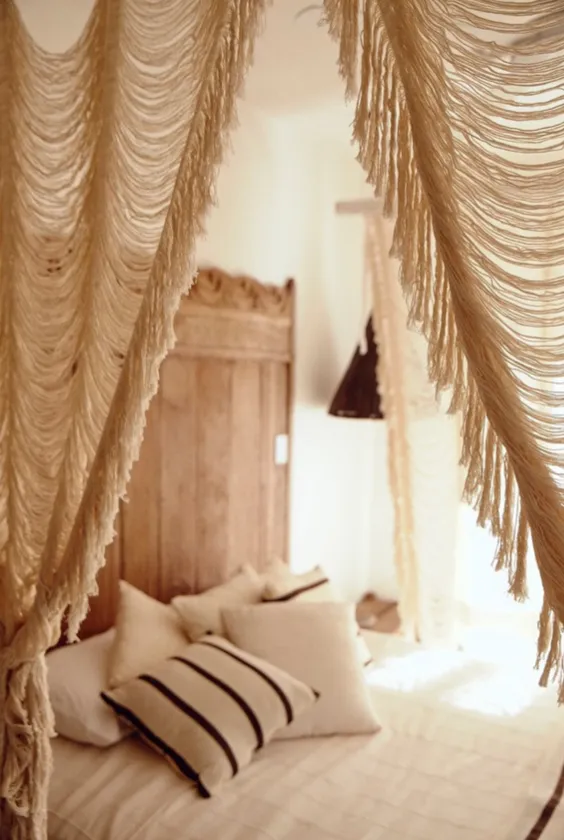 Large Boho Woven Wall Hanging Cotton Curtain