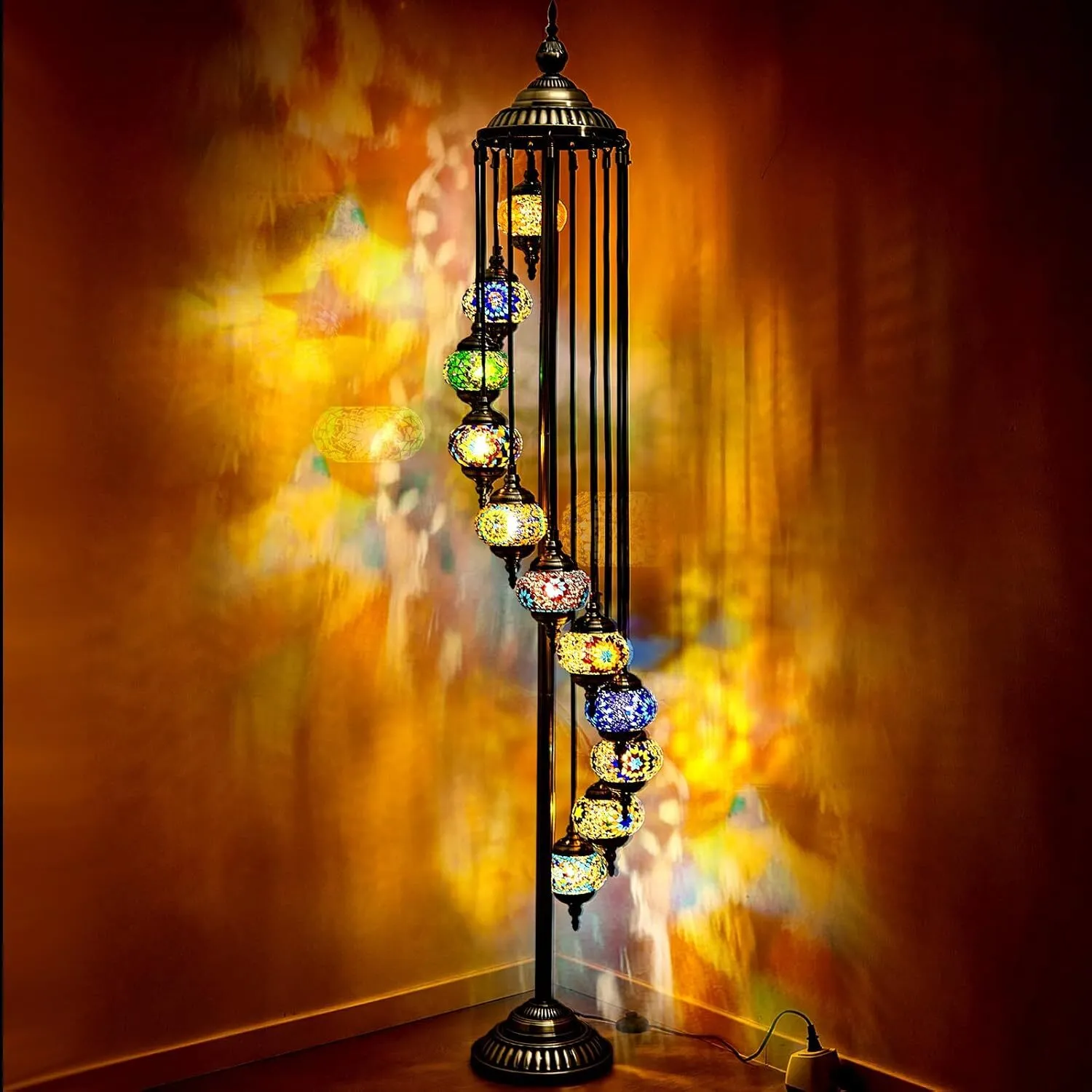 Moroccan Floor Lamp Handmade Globe 