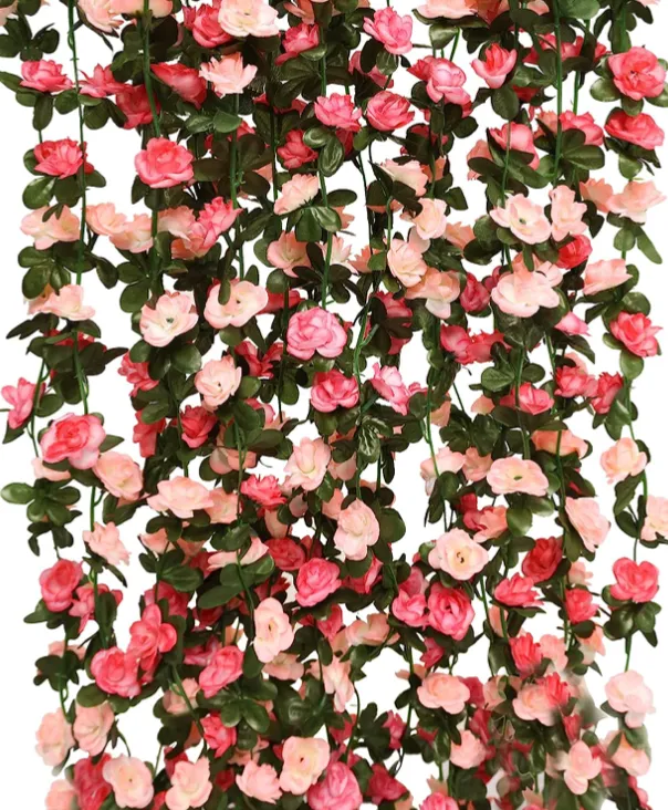 Faux Rose Vine Artificial Flowers Hanging Rose Ivy