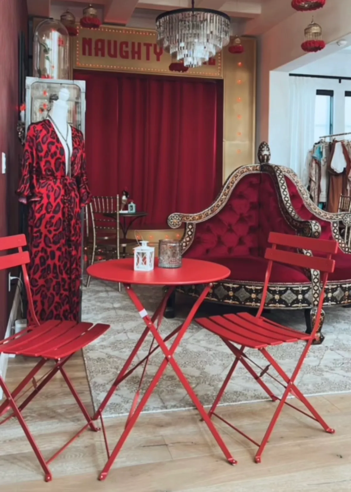 Red Cafe Tables and Chairs