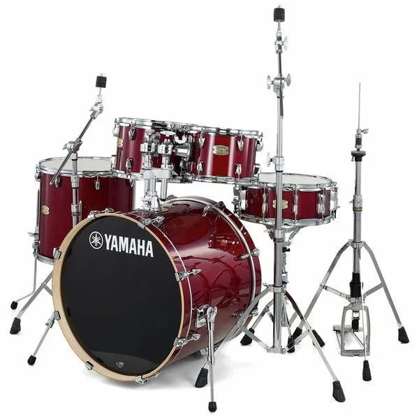 Batería Yamaha Stage Custom (20", 10", 12", 14" + caja 14") — Roja