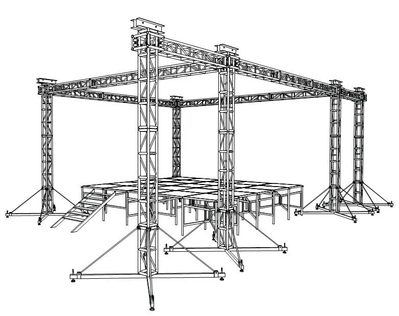 Estructura Truss Cuadrilátero con Alas (wings)