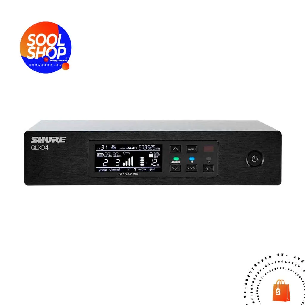 Receptor inalámbrico Shure QLXD4  (con splitter y palas)