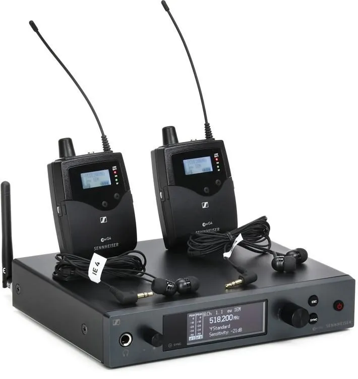 Sistema IEM Sennheiser EW-IEM G4 (Banda G, estéreo + 2 petacas)