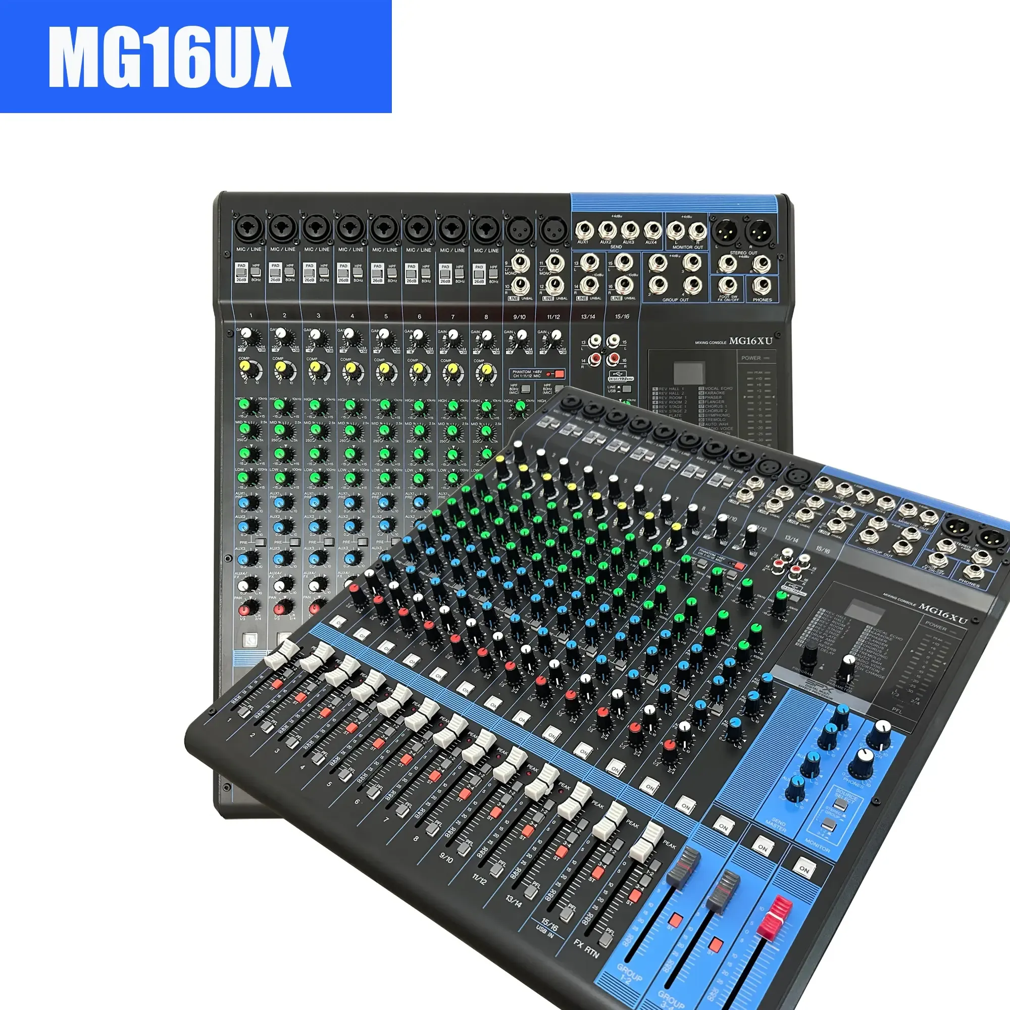 Mesa de Mezclas Analógica Yamaha (8 canales mic + 4 estéreo + 2 AUX)