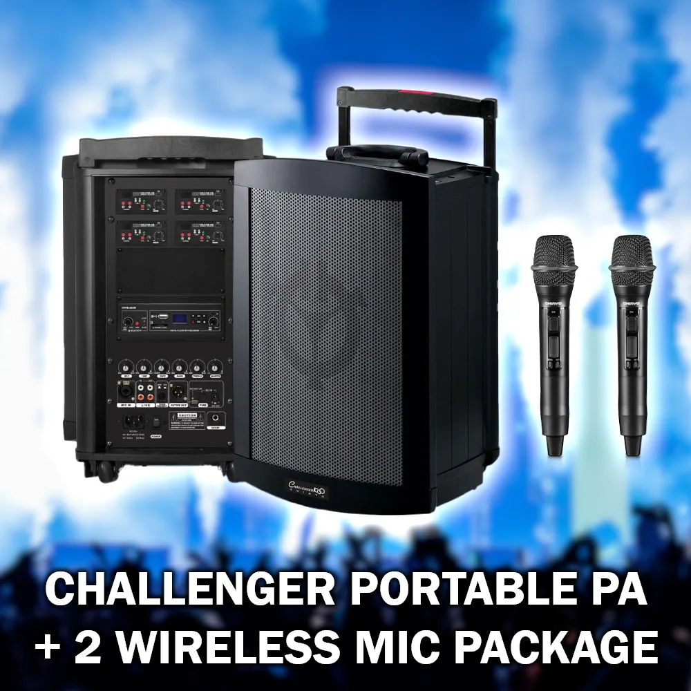 Portable PA with 2 x W/L Microphones