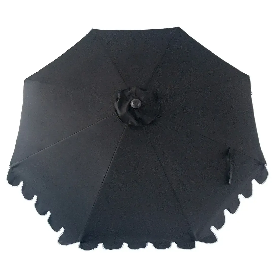 Scalloped Umbrella - Black ( With 40kg base )