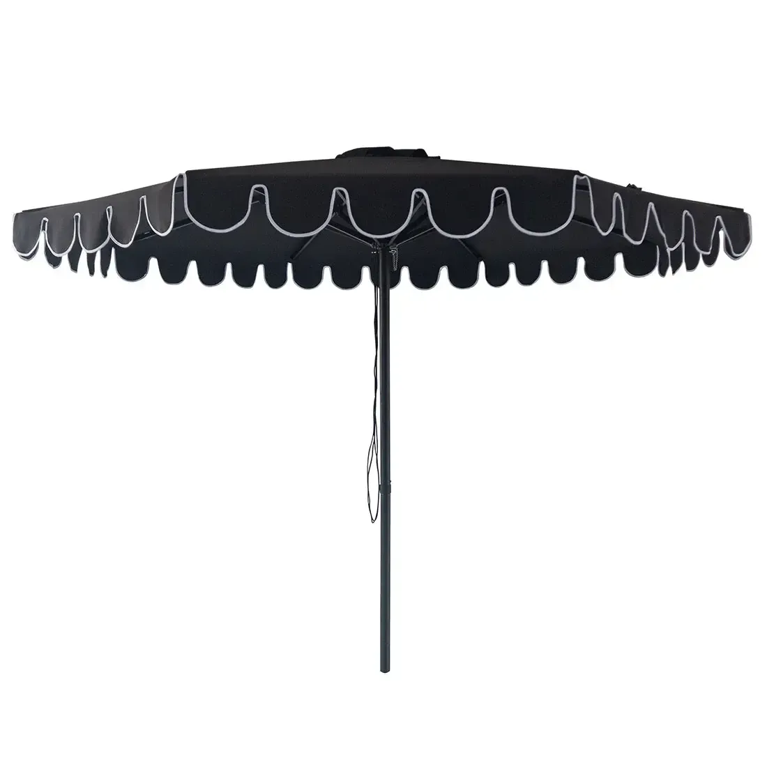 Scalloped Umbrella - Black ( With 40kg base )