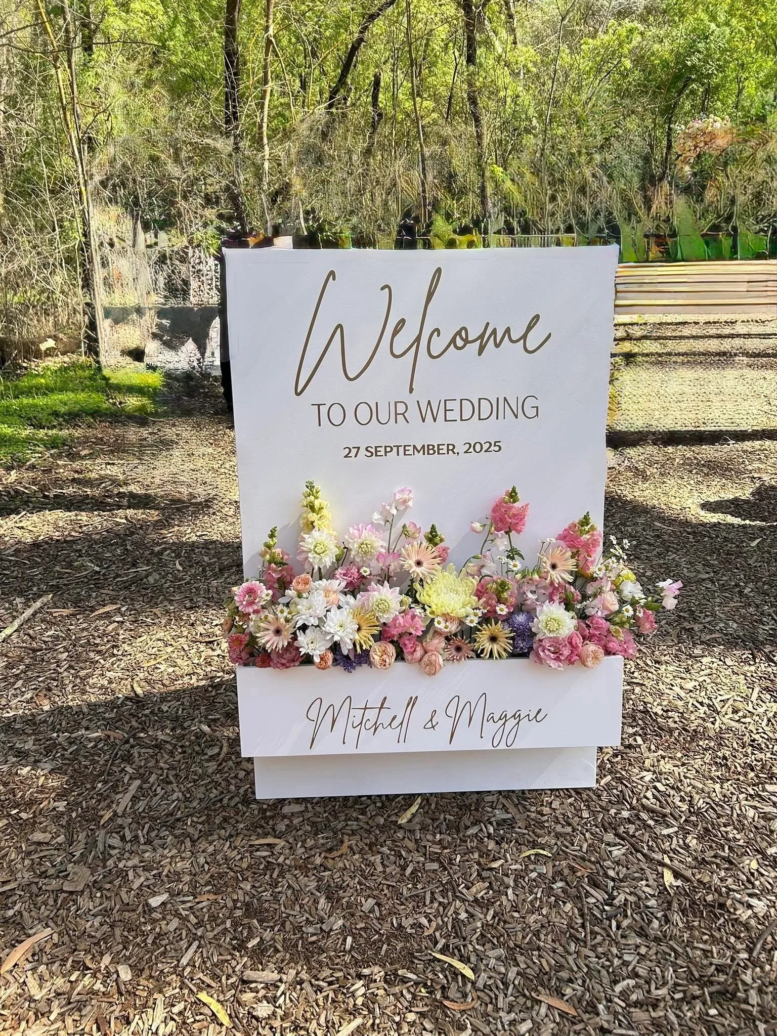 Entry Sign with Flower Box