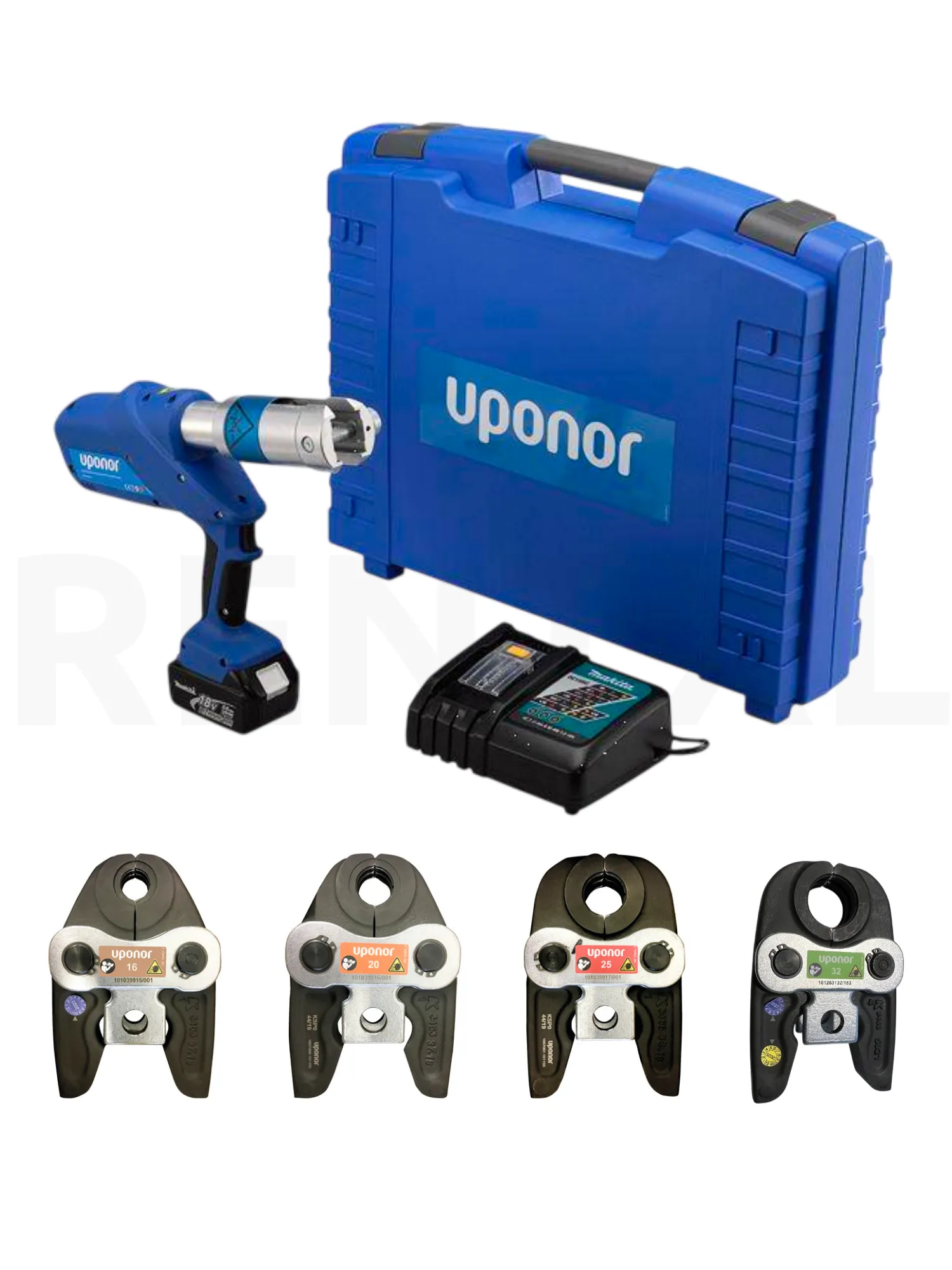 Uponor persmachine perstang UP110 set 16, 20, 25, 32 mm huren