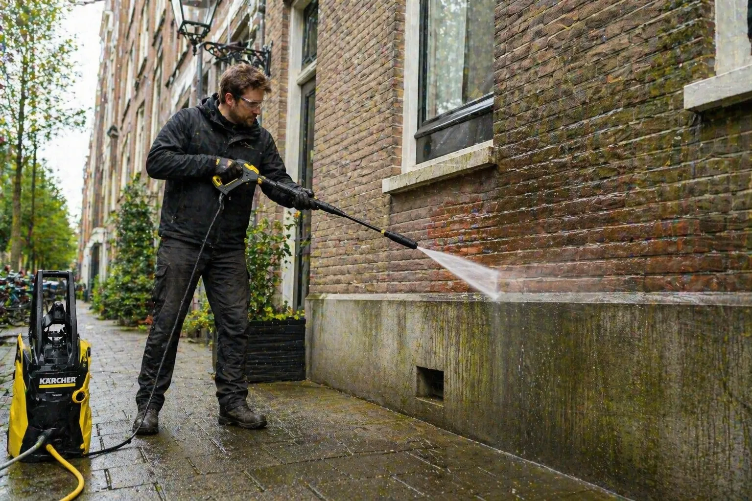 Gevel schoonmaken Amsterdam met hogedrukreiniger vuil en aanslag verwijderen