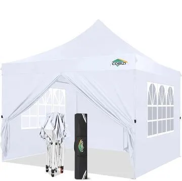 10 x 10 White Tent with Windows Walls