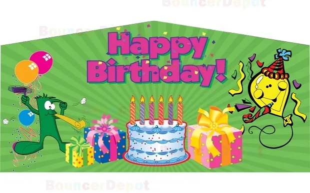 15x30 Bounce House Happy Birthday Banner