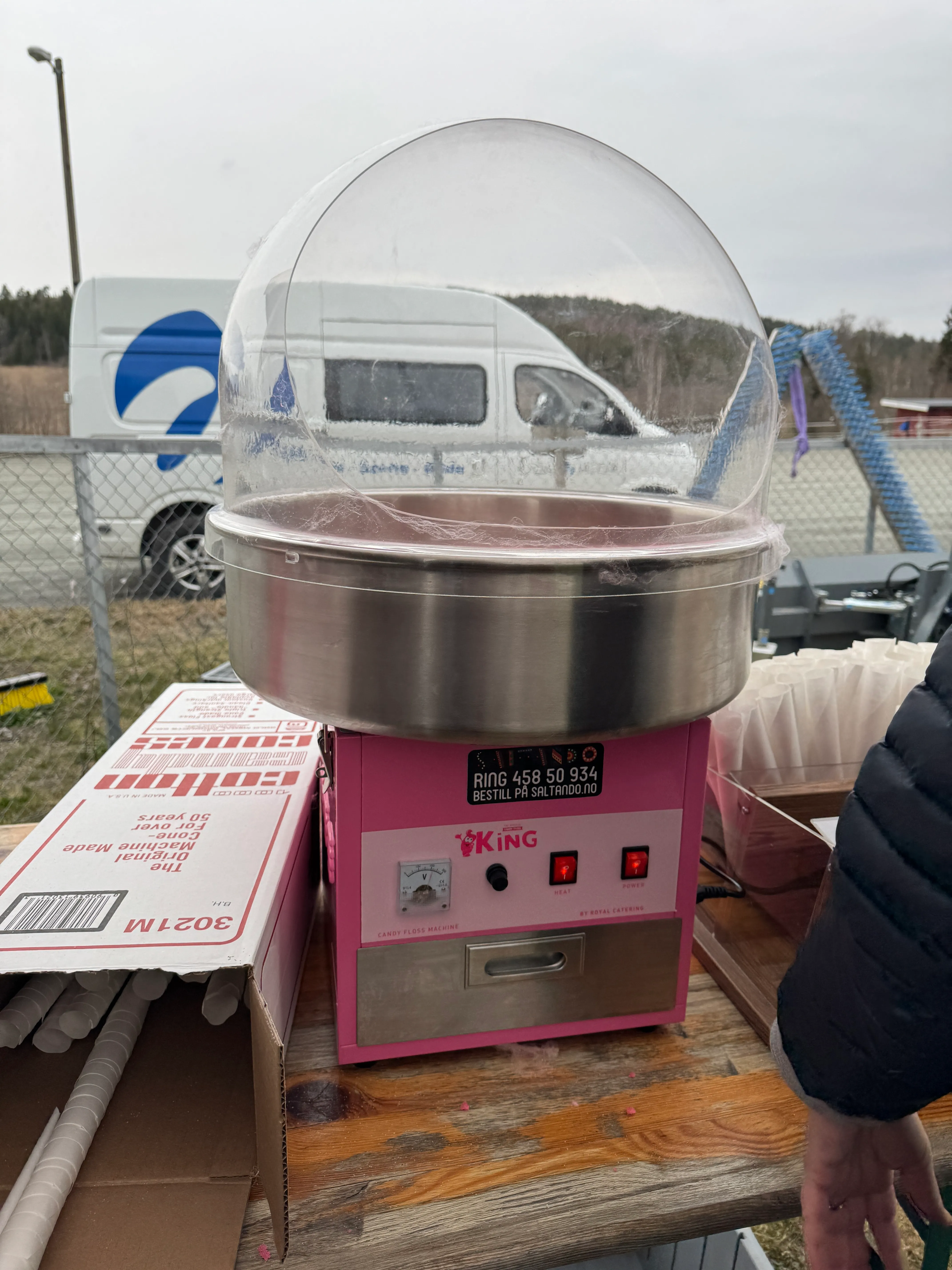 Sukkerspinnmaskin (m/utstyr)