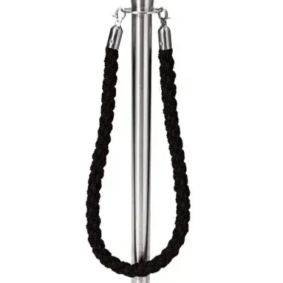 Sort flette bånd 1,5 meter med kromkrok