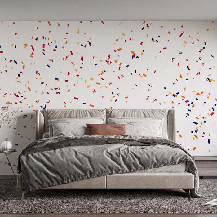 Blå konfetti – rektangler