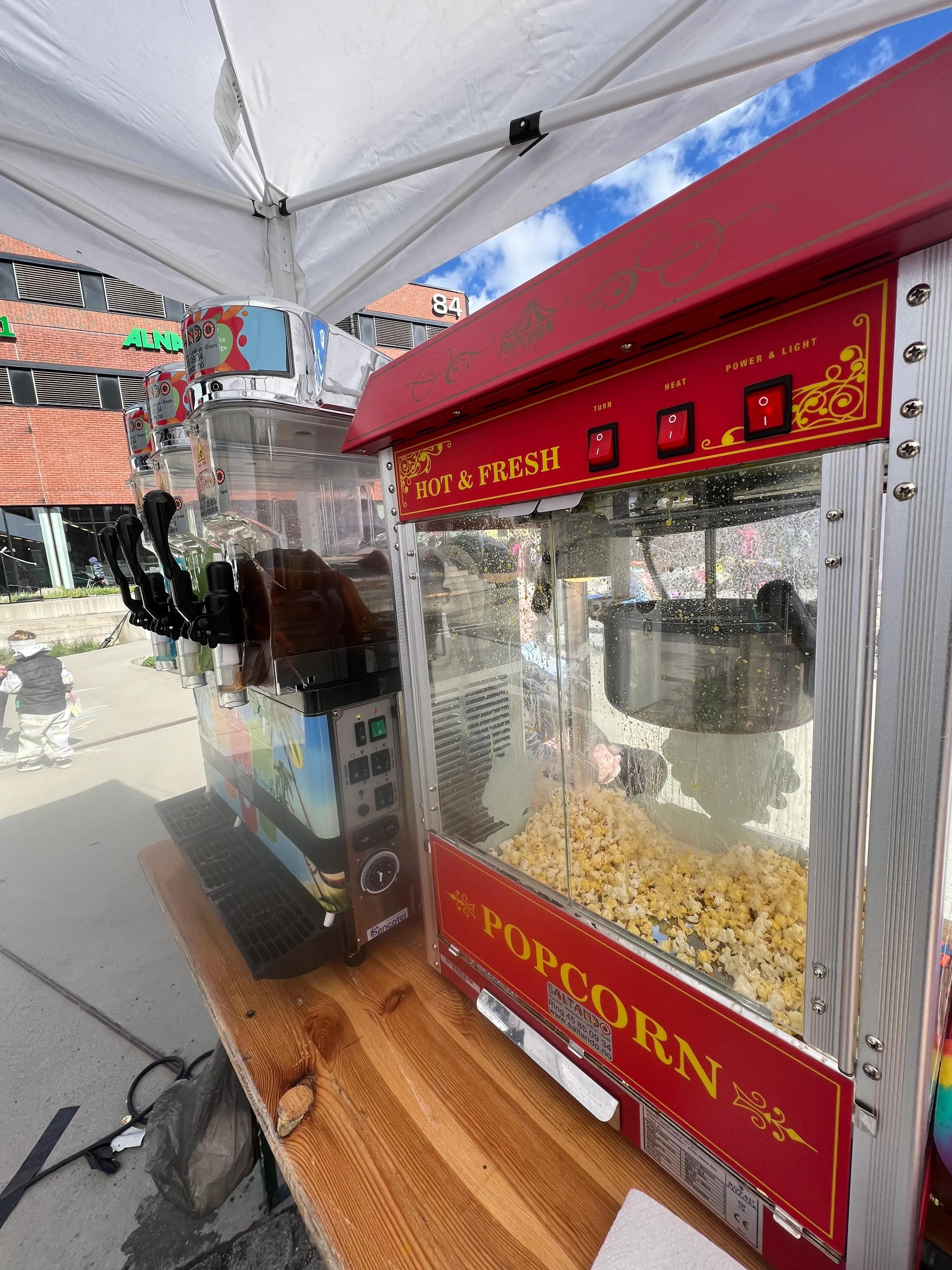 Popcornmaskin (m/utstyr)