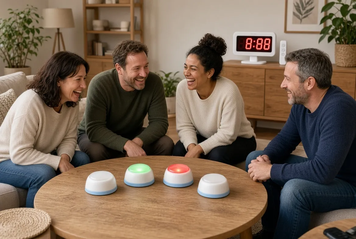 Quizbuzzer – 8 knapper + skjerm