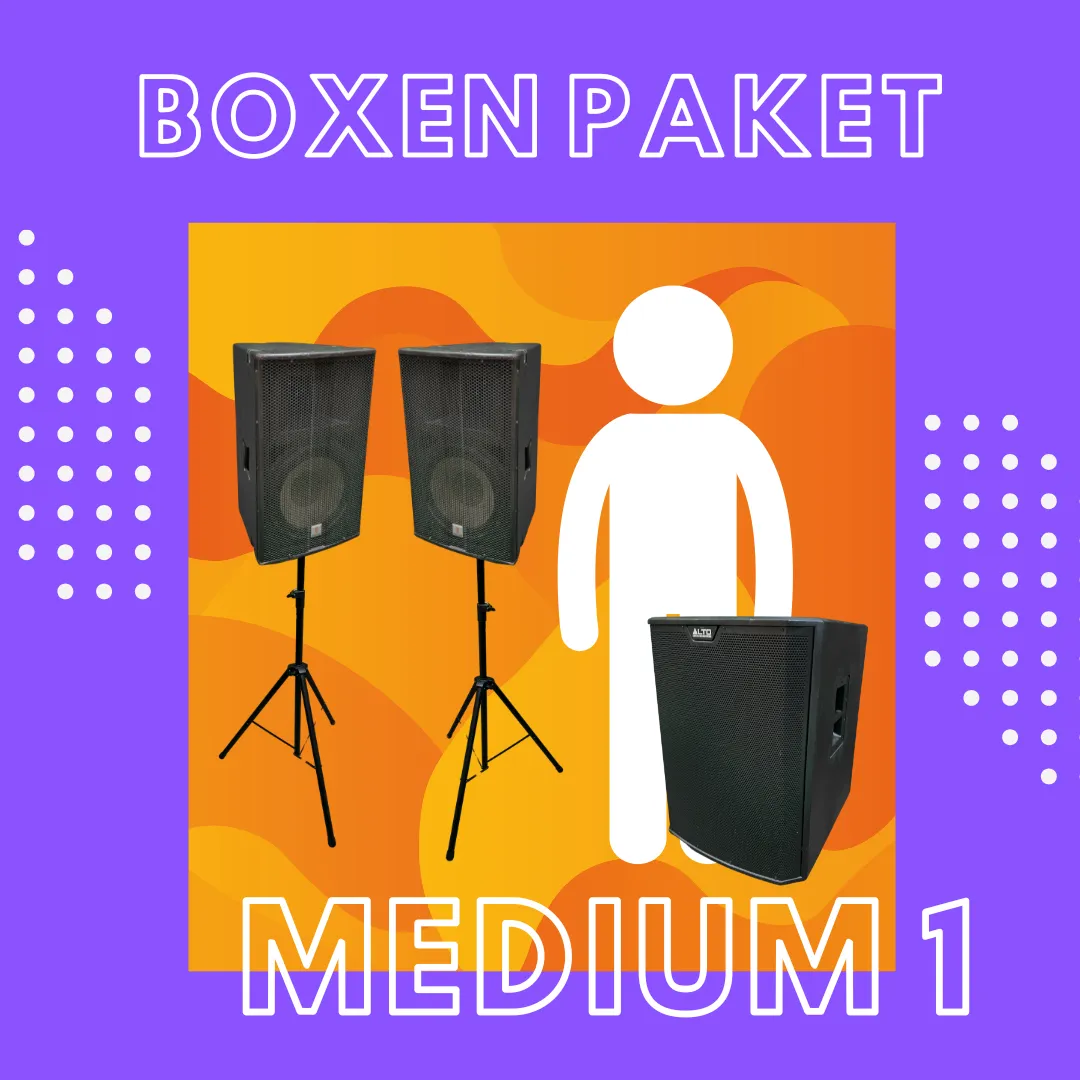 Boxen Paket Medium 1 bis 100 Personen / 150 m²