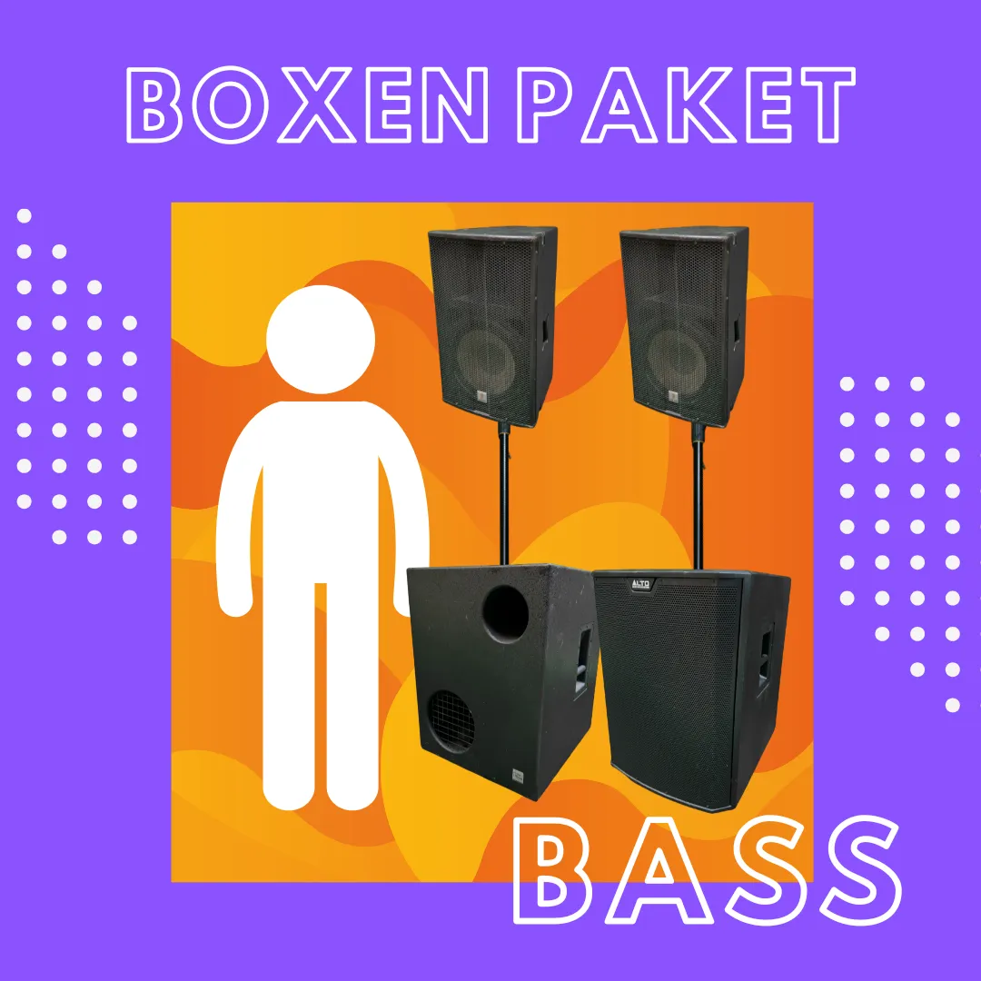Boxen Paket Bass bis 150 Personen / 200 m²