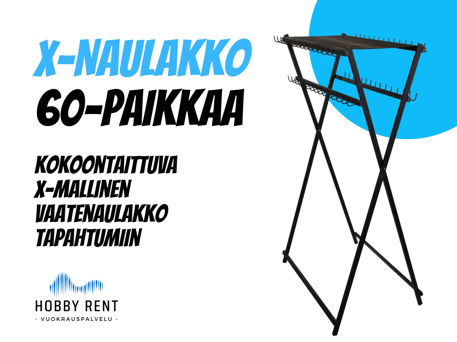 X-naulakko narikka, 60 paikkaa, musta