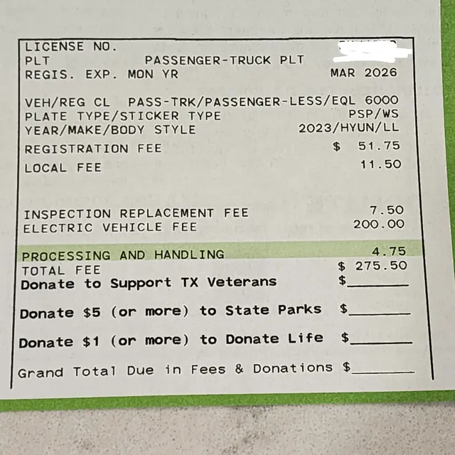 replacement fee