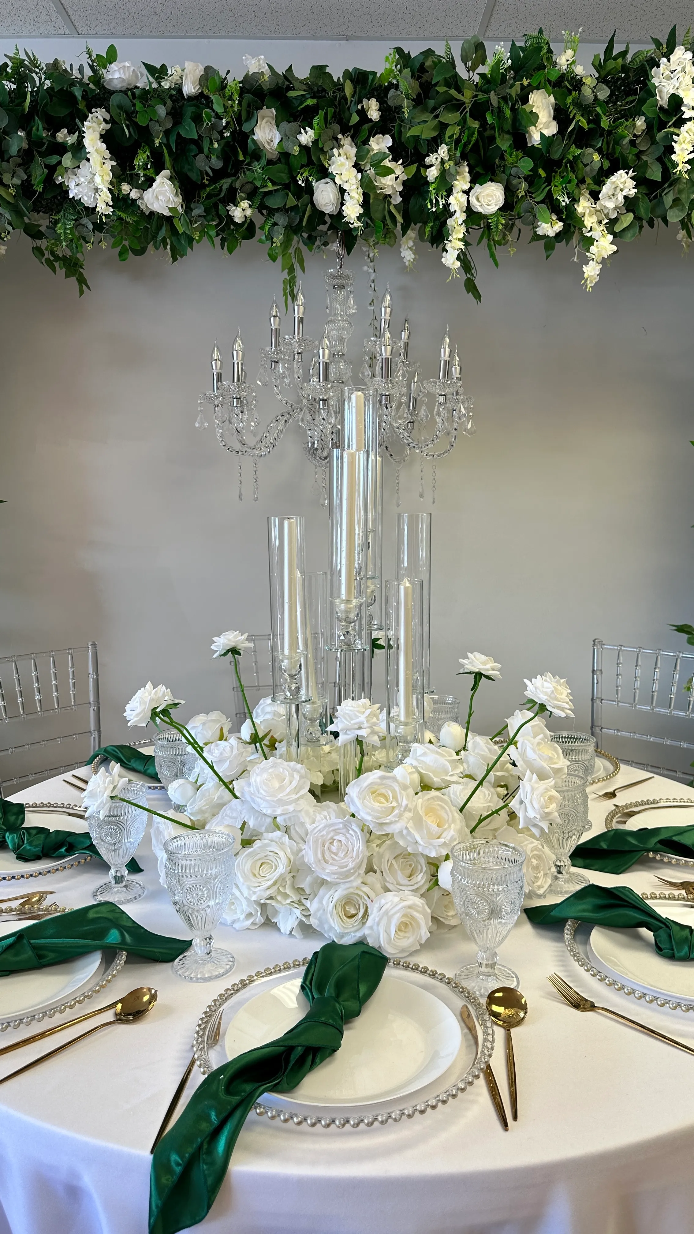 White Rose candle wreath