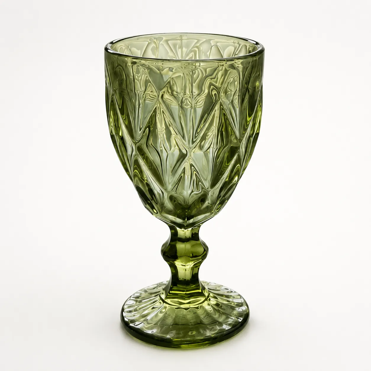 Olive Green Vintage Goblet-Prism