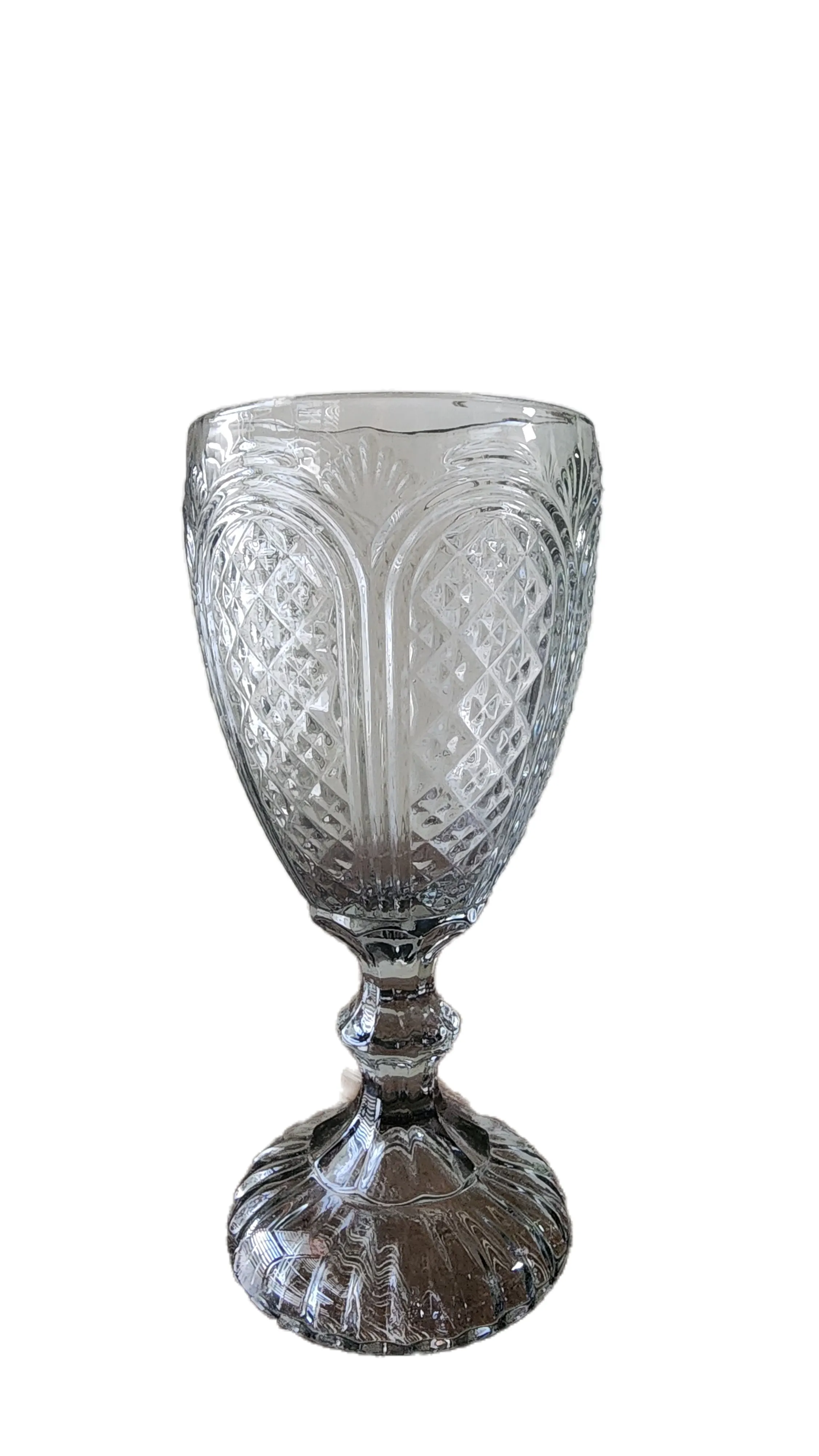 Smoke gray vintage wine/water goblet