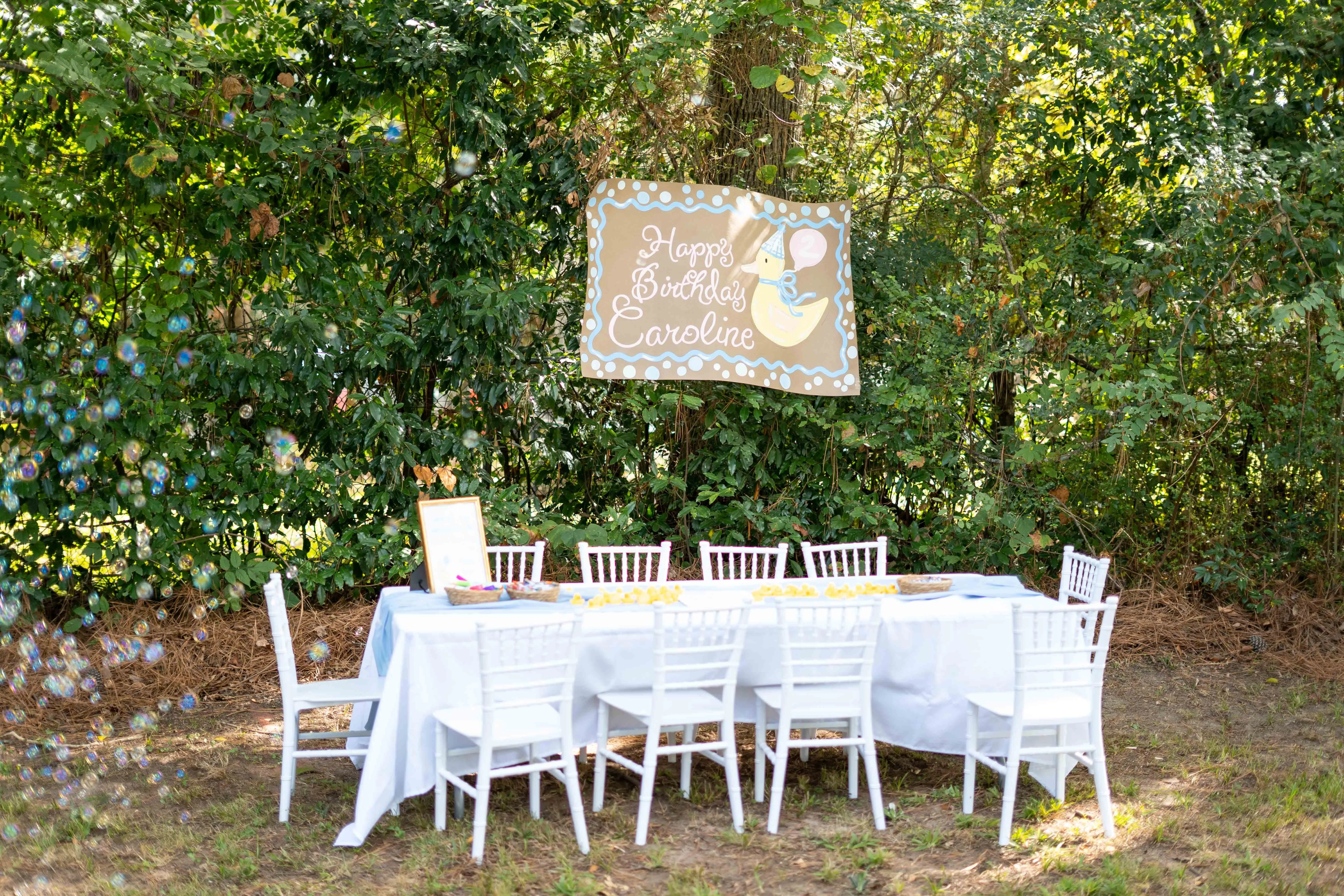 White table cloth- kids sized