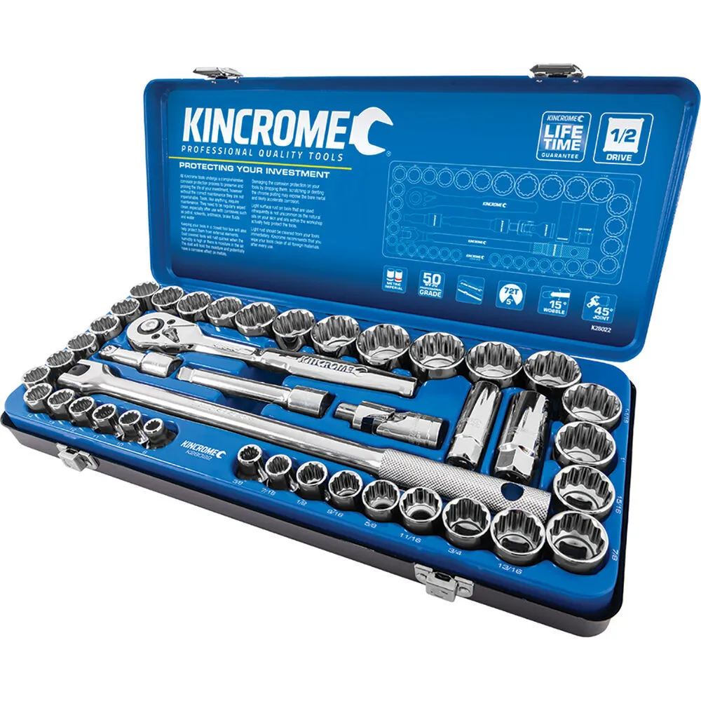 Socket Set 1/2" Drive Metric/SAE 42 Piece