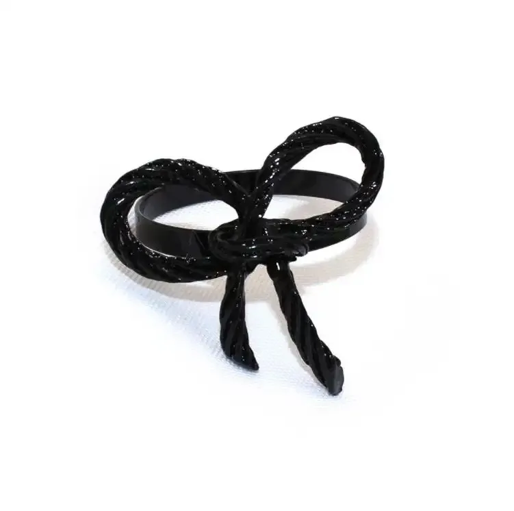 Black Metal Bow Napkin Rings