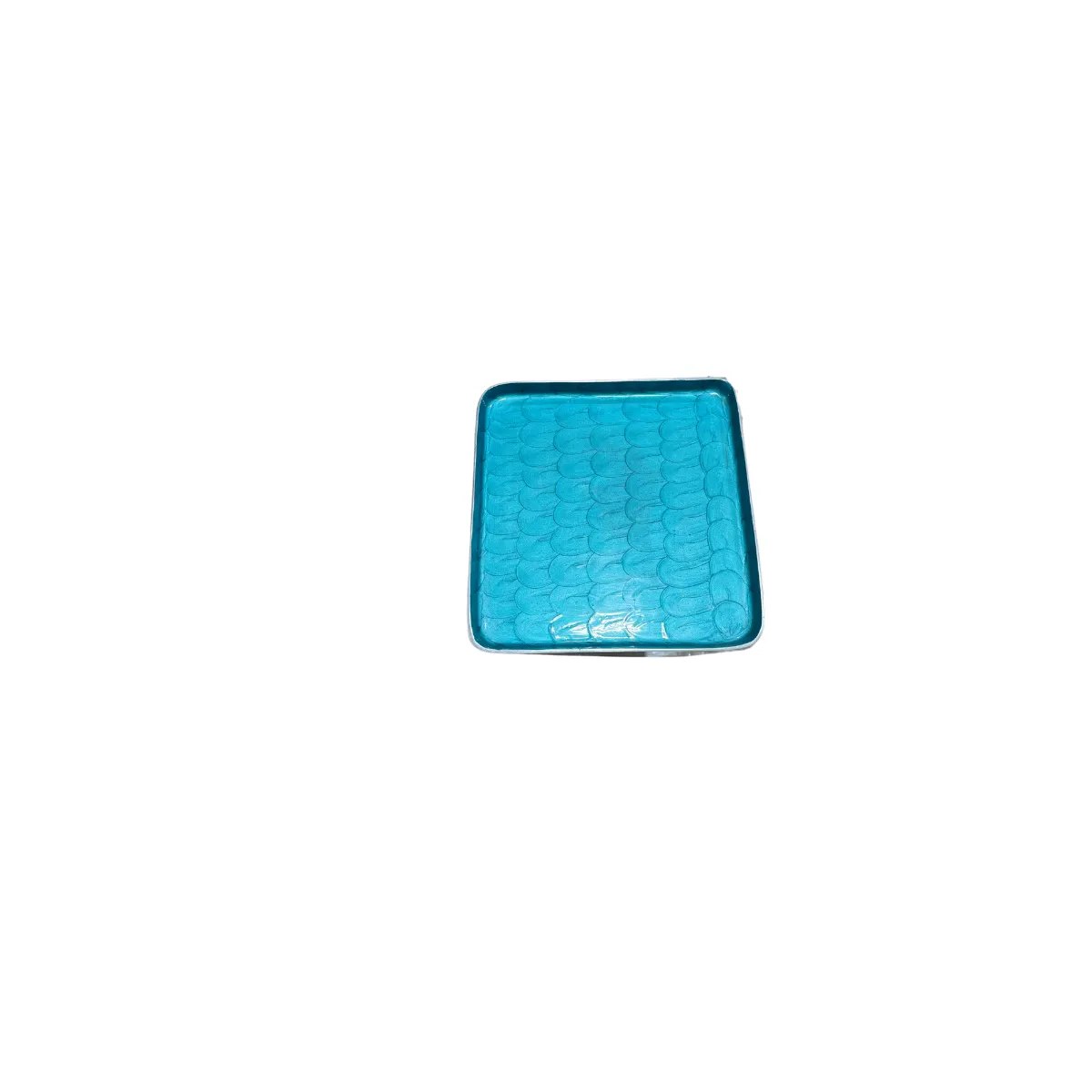 Aqua Scallop Pedestal Tray